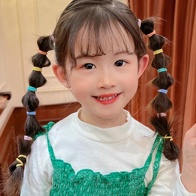Set 100 Dây Cột Tóc Co Giãn Nhiều Màu Thời Trang Cho Nữ
