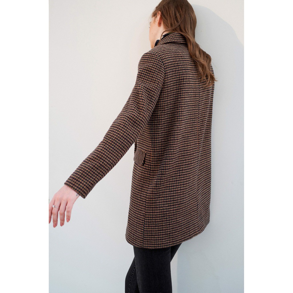 Áo khoác dạ dáng dài cổ 2 ve, họa tiết kẻ 1KH1021 ADORE DRESS | BigBuy360 - bigbuy360.vn