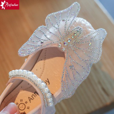 Giày công chúa phối bươm bướm đính đá thời trang mùa thu phong cách hàn quốc cho bé gái