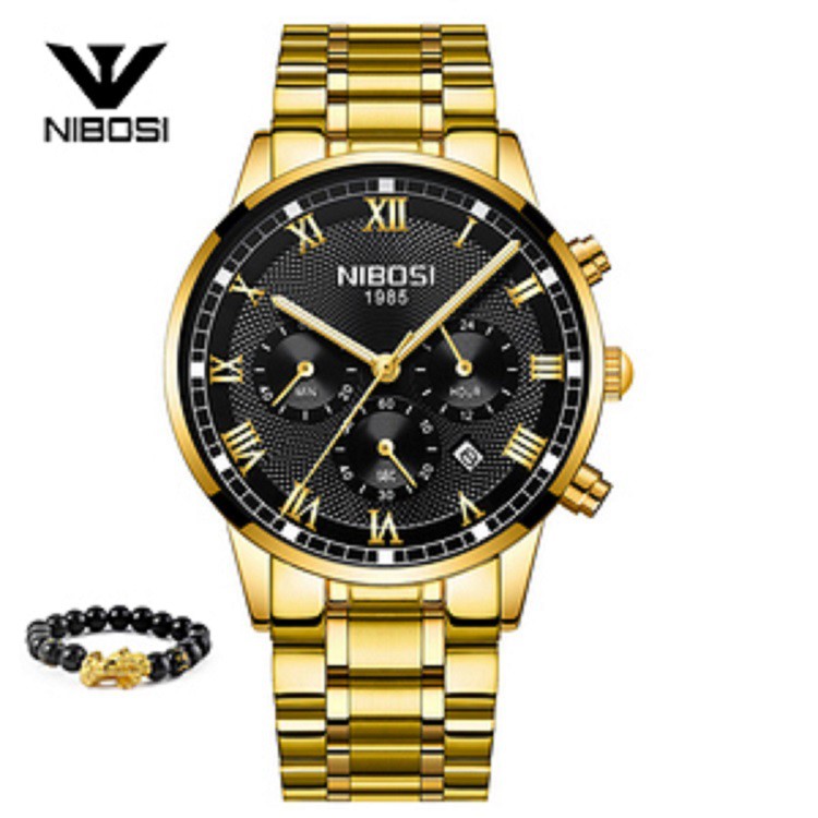 [Tặng vòng tay]Đồng hồ nam NIBOSI chính hãng NI2339.03 dây thép đúc đặc cao cấp