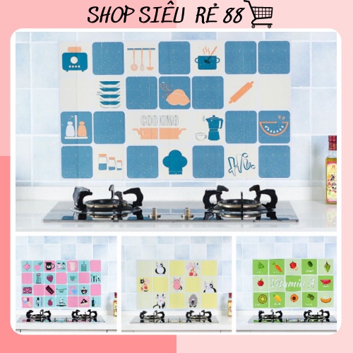 Giấy Dán Bếp Tránh Dầu Mỡ Tráng Nhôm Nhiều Hoạ Tiết 75x45cm 2459 SHOP SIÊU RẺ