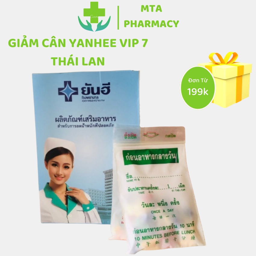 Giảm cân yanhee vip 7 ss thái lan dành cho người cơ địa khó giảm, giảm cân an toàn hiệu quả