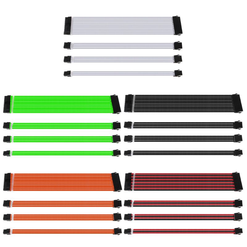 Bộ cáp mở rộng nguồn Pc 30 / 40cm 24pin 8-pin 6pin 4 + 4pin chất lượng cao