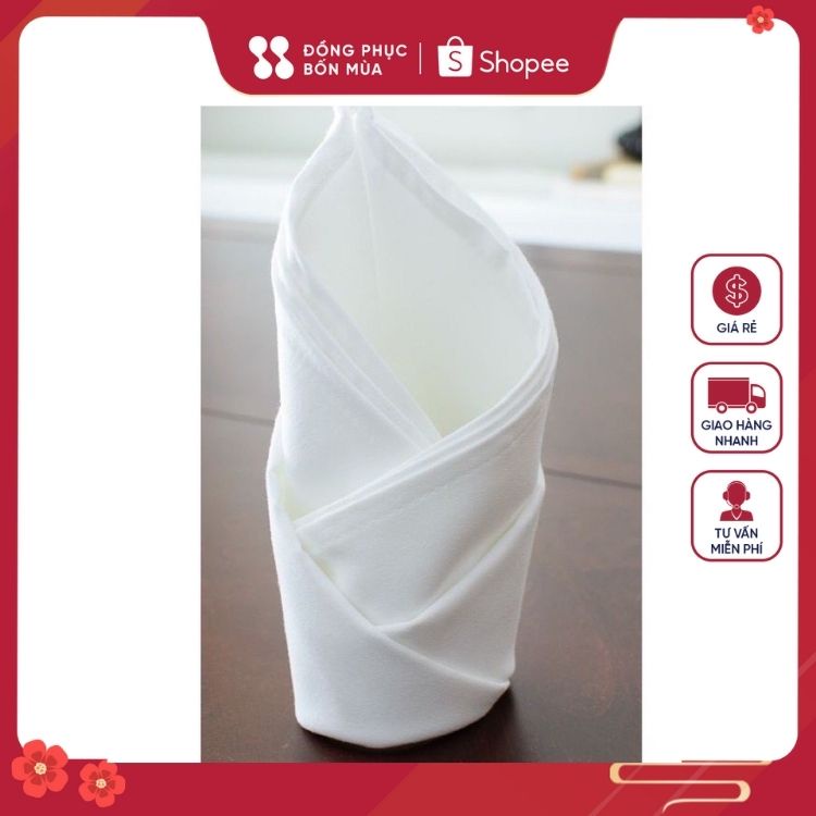 Khăn ăn nhà hàng, khăn ăn khách sạn, khăn napkin chất kaki cotton cao cấp sẵn hàng ship hỏa tốc