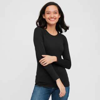 Áo thun cổ tròn dài tay giữ nhiệt nữ heattech extra wram uniqlo