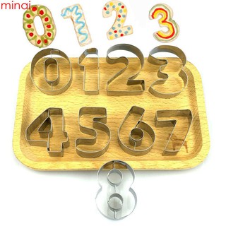 Bộ 9 khuôn cắt bánh quy/kẹo đường hình chữ số từ 0-8