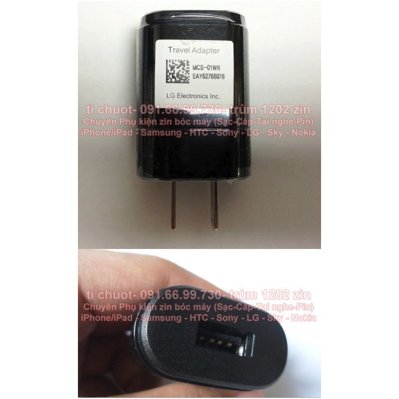 Củ Sạc LG 5V-1.2A MCS-01 LG G,Nexus 4/5 ZIN Chính Hãng