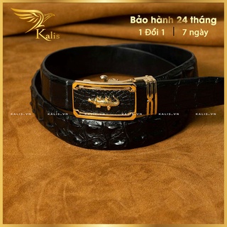Thắt Lưng Nam Cao Cấp Chính Hãng Da Cá Sấu Vân Lưng KALIS Dây Nịt Thắt Thắc Lưng Nam Da Thật Đẹp
