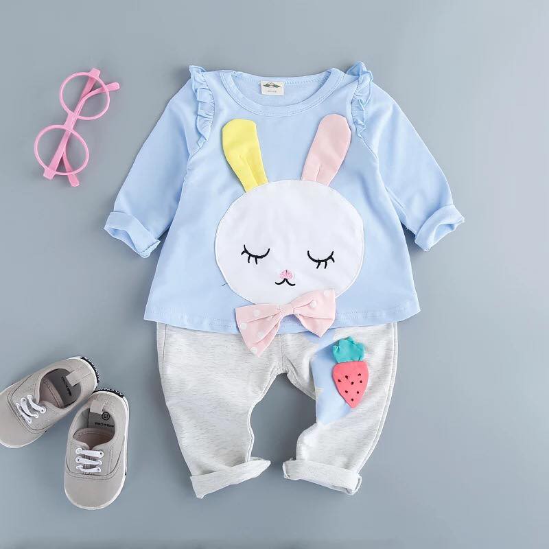 Bộ thỏ mắt nơ cho bé gái