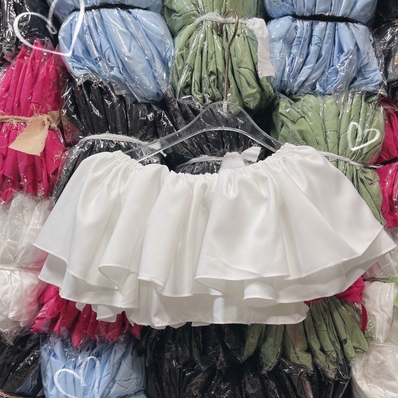 ÁO TRỄ VAI TAY TẦNG, ÁO TRỄ VAI TAY NGẮN NỮ NHIỀU MÀU, Chizishop