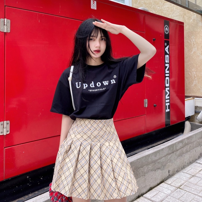 Áo thun UPDOWN Basic 2.0 - Unisex vải dày dặn thêu logo 2d sắc nét form oversize ( 2 màu )