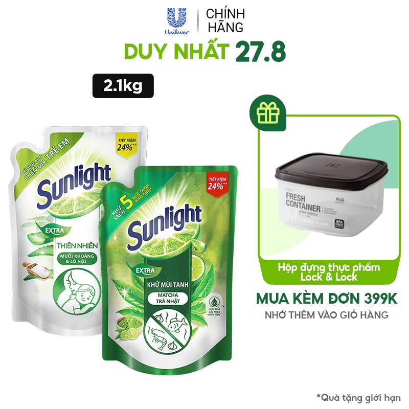 Nước rửa chén Sunlight Thiên nhiên 2.1kg (Túi)