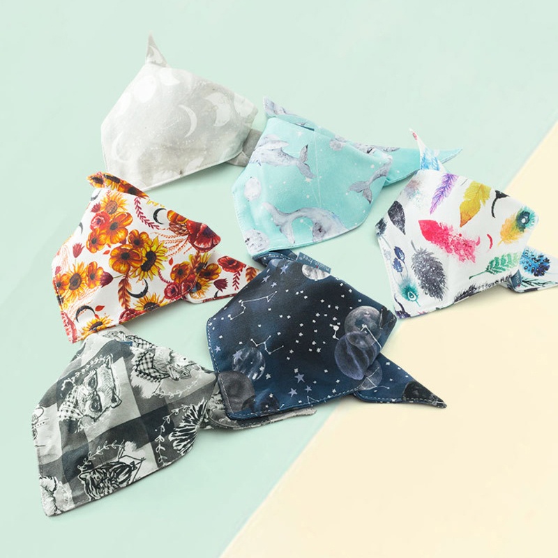 Yếm Ăn Cotton Hình Tam Giác Thấm Hút Tốt Tiện Dụng Cho Bé Sơ Sinh