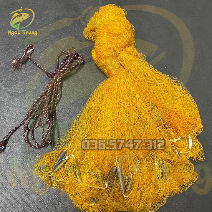 Chài Đánh Cá bằng Dù chân chì Gia Công có chiều cao 2m5 bung 4m nặng 3,5kg mắt lưới 1,5cm đánh Tôm,Tép 1 y hình 252