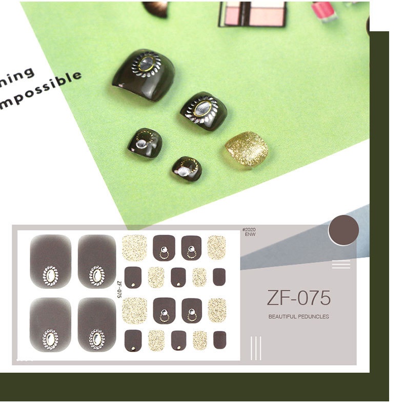 Miếng Dán Móng Chân 3D Tầm Nhìn 3D Màu Đồng Bền Bỉ Không Độc Hại