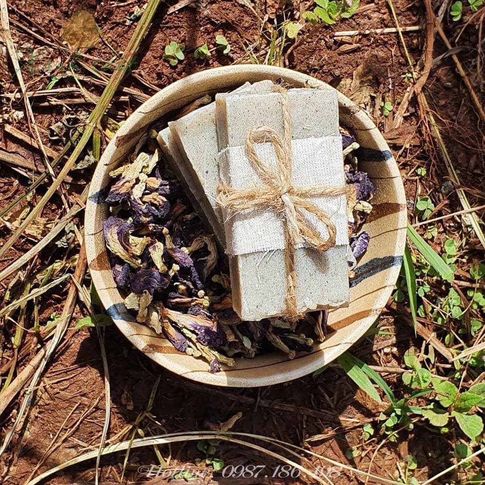[Tùng Hạ Farm] Xà Bông Hoa Đậu Biếc- Butterfly Pea Handmade Soap [Xanh Suốt]
