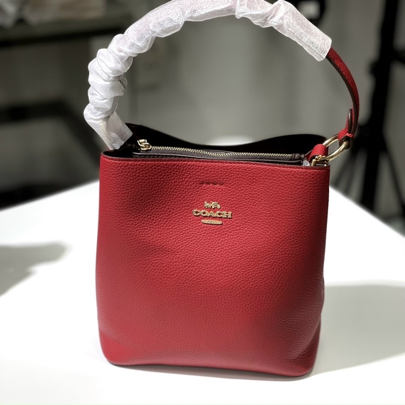 Túi Coach bucket màu trơn