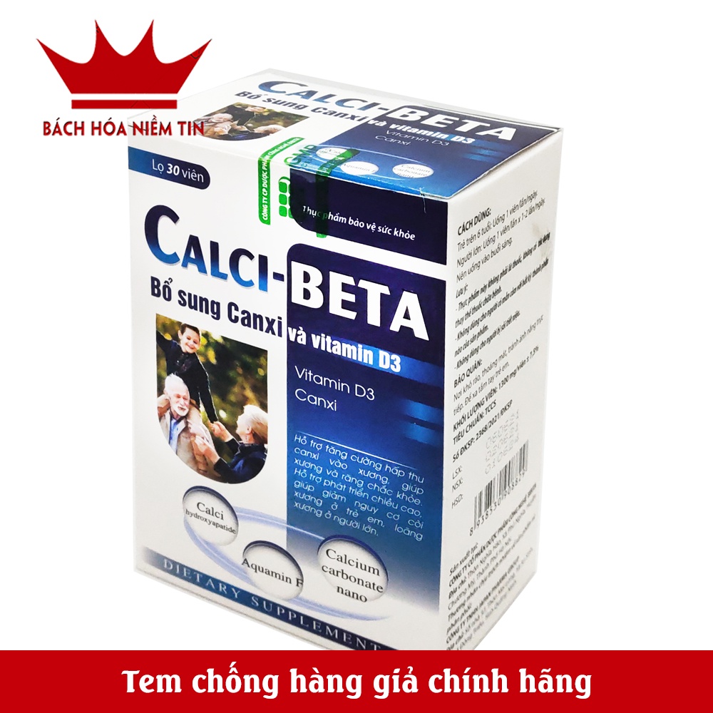 Viên Uống Bổ Sung Canxi, Calci Beta Vitamin D3, Vitamin K2 Phát triển hệ xương, chắc khỏe xương, giảm loãng xương