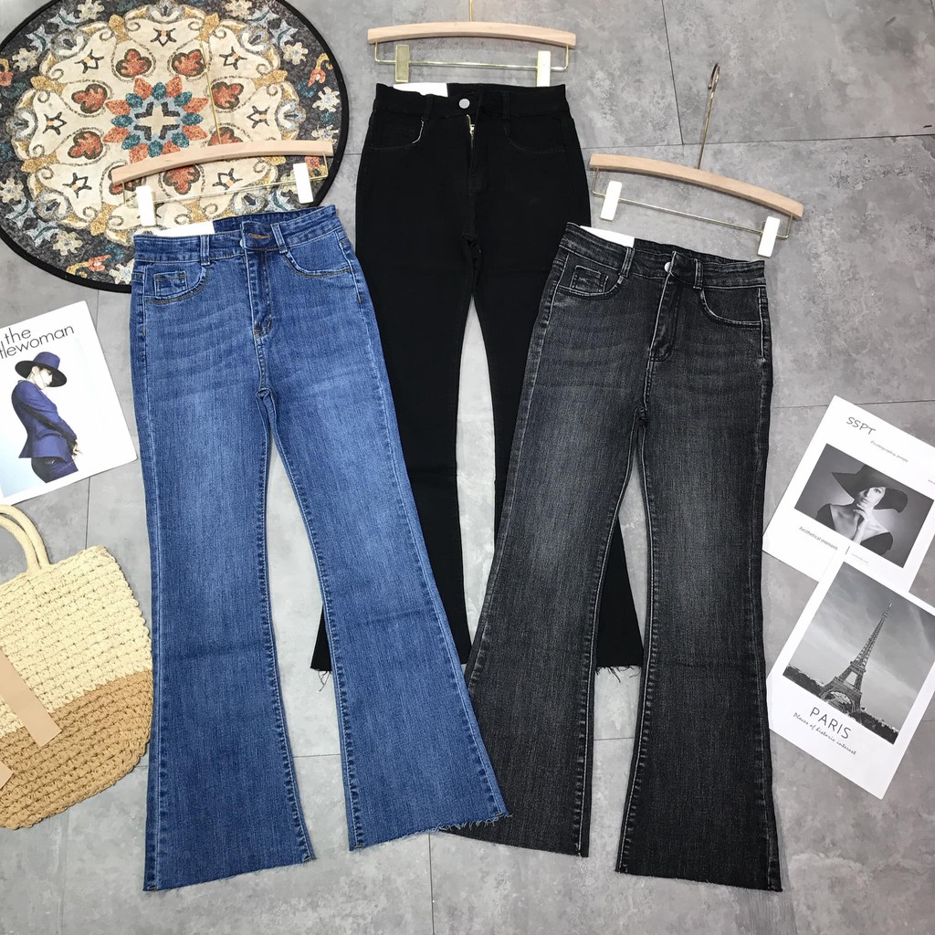 Quần jeans loe 3 MÀU CẮT GẤU mã 8026+8282+8381 (kèm ảnh thật, video) | BigBuy360 - bigbuy360.vn