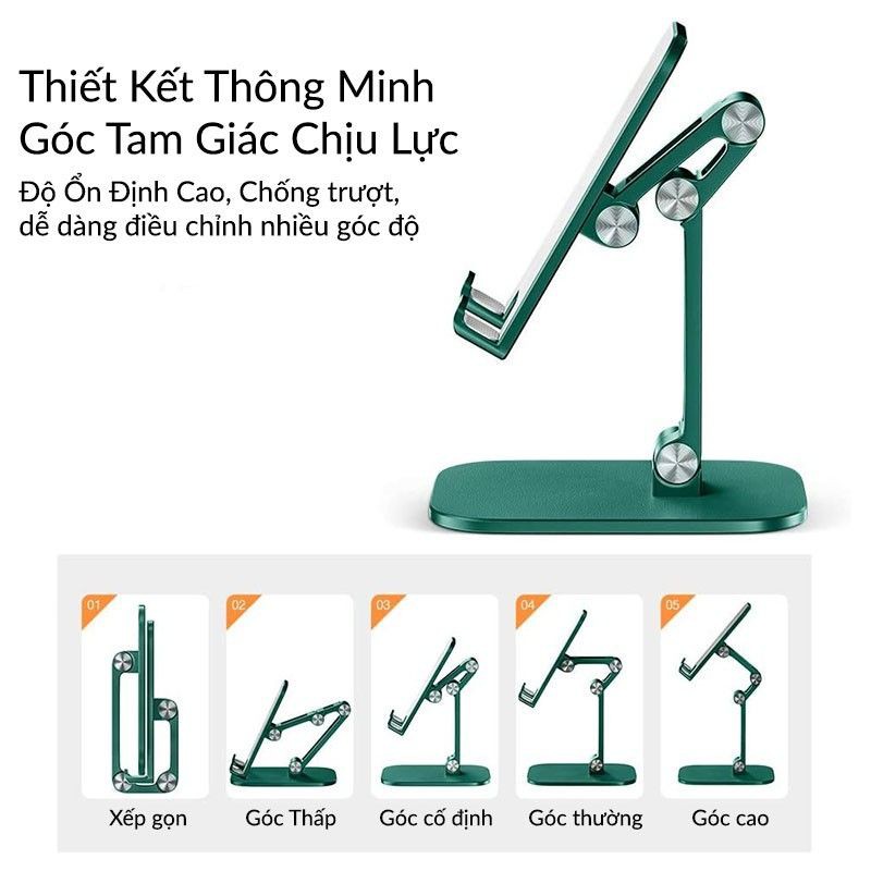 Giá Đỡ Điện Thoại Để Bàn ANWO Xếp Gọn Đa Năng, Điều Chỉnh Nhiều Gốc Độ Dùng Để Xem Phim, LiveStreem, Gọi Video Facetime