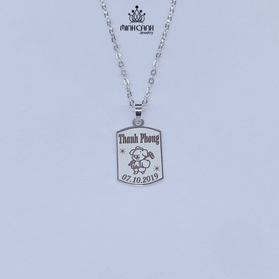Dây Chuyền Thẻ Bạc Khắc Tên Miễn Phí Cho Bé - Minh Canh Jewelry