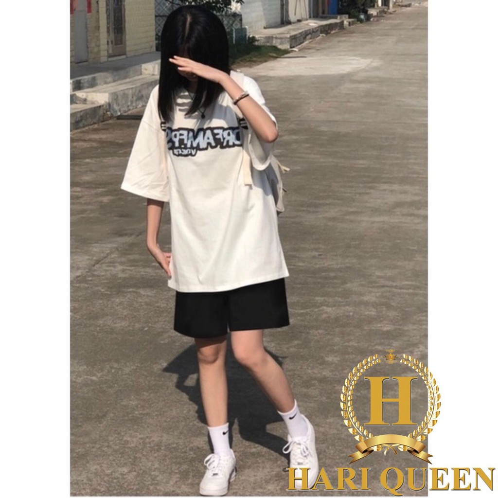 Bộ đùi chữ ngược +quần đùi đen trơn HARIQUEEN