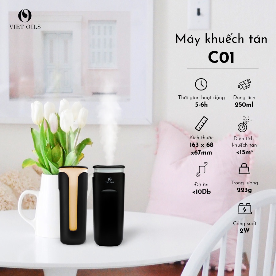 Máy khuếch tán cho ô tô Vietoils sảng khoái suốt chuyến đi