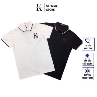 Áo Polo Nam Ngắn Tay Có Cổ Thêu Chữ Chất Cotton Thoáng Mát KARAMAN