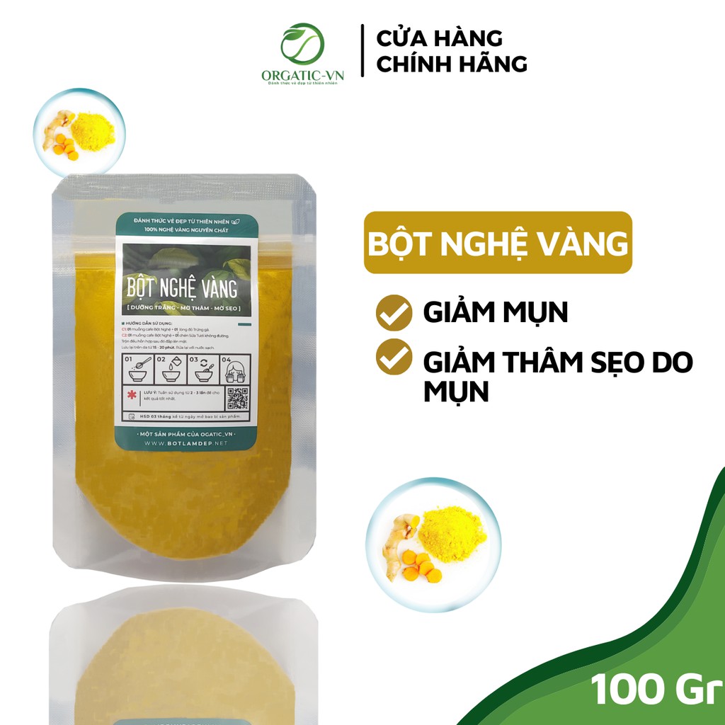 350GR Tinh bột nghệ vàng nguyên chất Organic - Handmade - B1.007