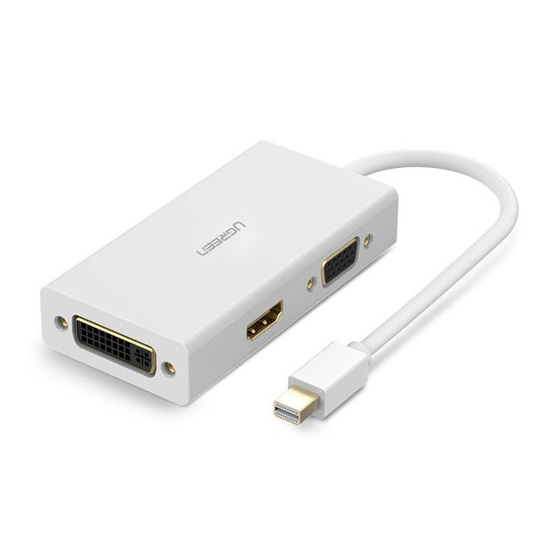 Cáp chuyển đổi 3 trong 1 Mini displayport to HDMI / VGA / DVI hỗ trợ 4k*2k Ugreen