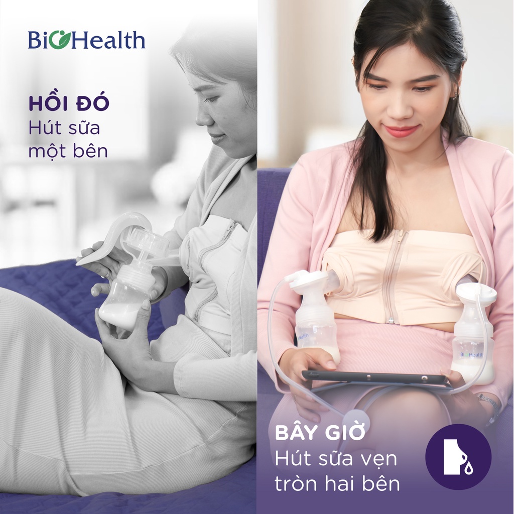Máy Hút Sữa Điện Đôi 2 Bình IE Basic - 4 Chế Độ Massage - Cảm ứng đèn LED - Chính hãng Biohealth