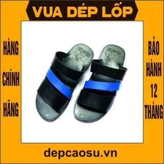 Dép cao su 3 quai chéo 4 màu đế xốp 2,5cm thương hiệu Vua Dép Lốp Phạm Quang Xuân, chính hãng, có bảo hành, ảnh thật