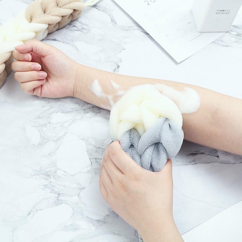 BÔNG LƯỚI tắm tạo bọt mềm tiện lợi cho gia đình có dây 2 đầu  (loại dài)
