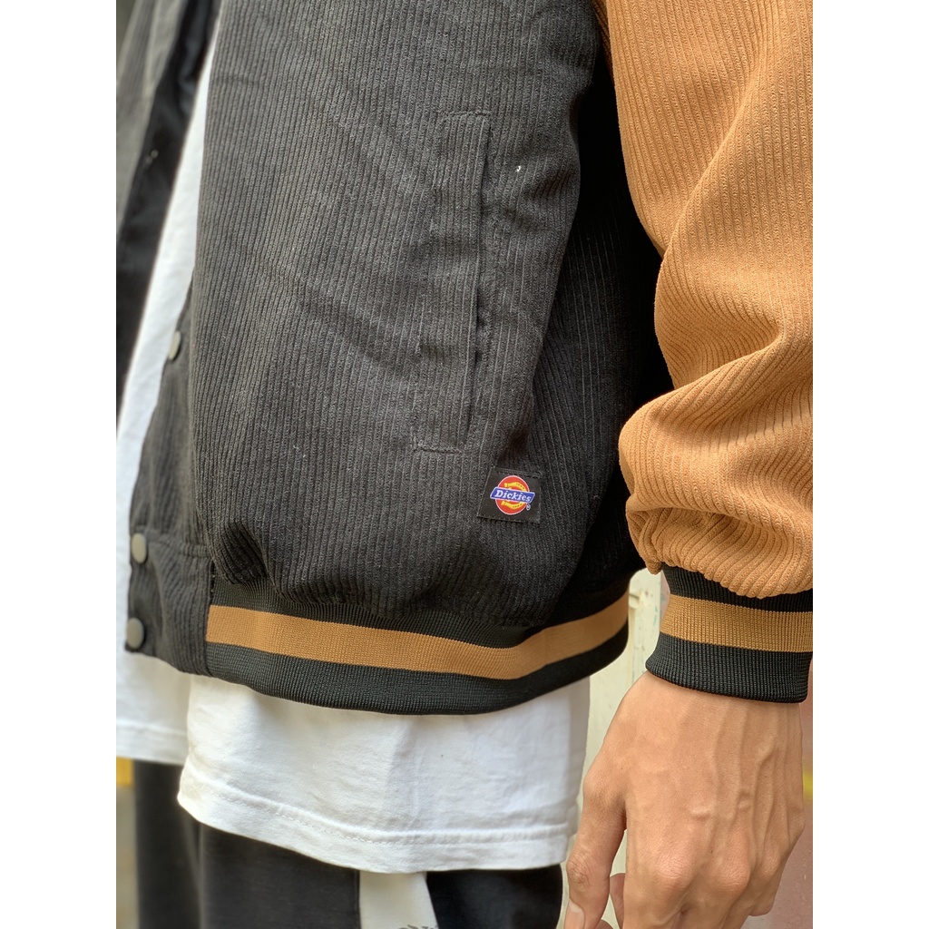 Áo Khoác Bomber Jacket Varsity Dickies - Form rộng oversize - Chất liệu nhung tăm cao cấp.