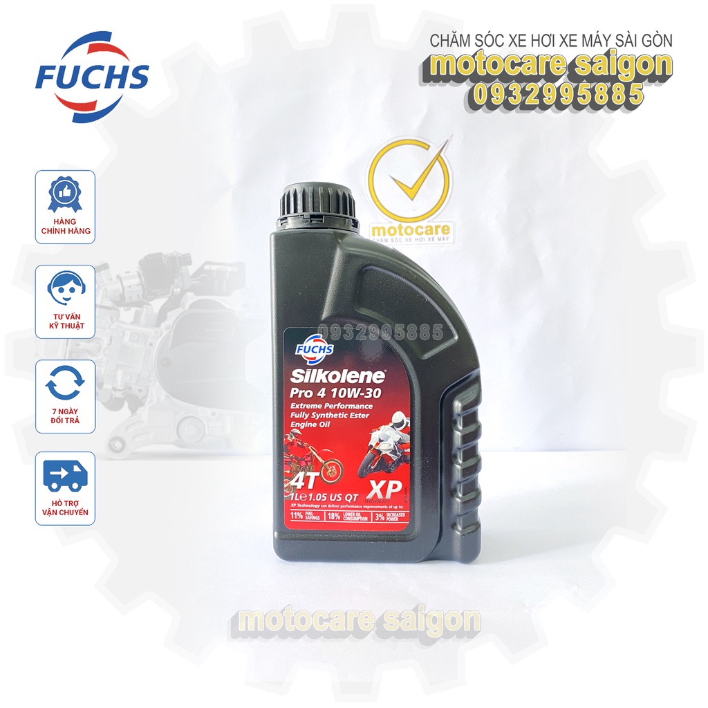 Nhớt Fuchs Silkolene Pro 4 10W40 5W40 10W30 và 10W50 cho xe số tay côn