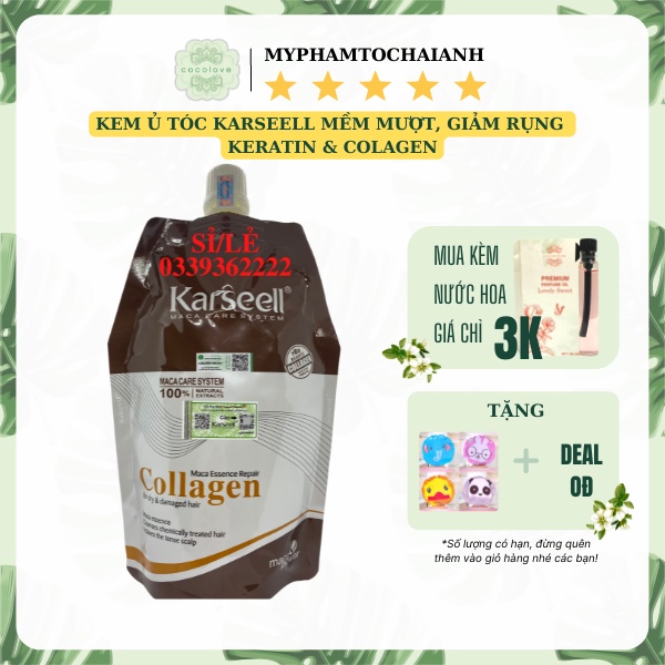 KARSEELL KEM Ủ TÓC KARSEELL MACA ESSENCE REPAIR COLLEGEN - Ủ TÓC KARSEELL - HẤP TÓC KARSEELL HŨ/TÚI 500ML