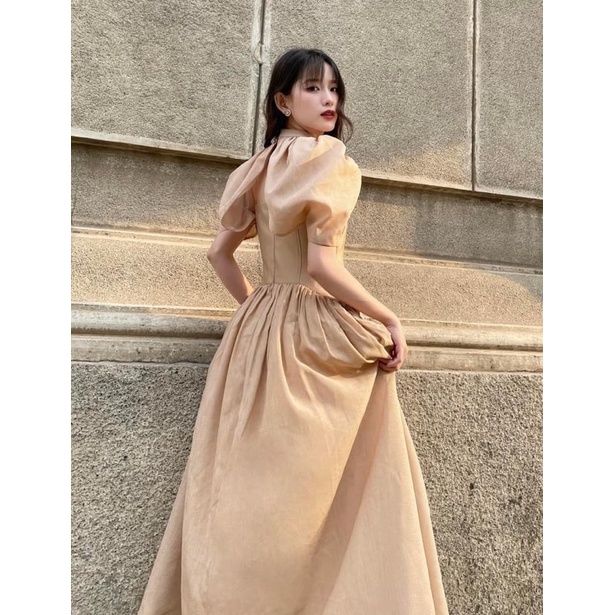 Pass váy đầm dự tiệc màu nude sz S newtag