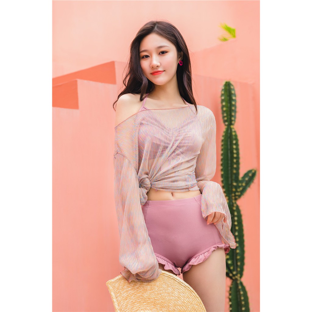 Bikini đi biển combo Áo choàng và bộ bikini 2 mảnh cao cấp