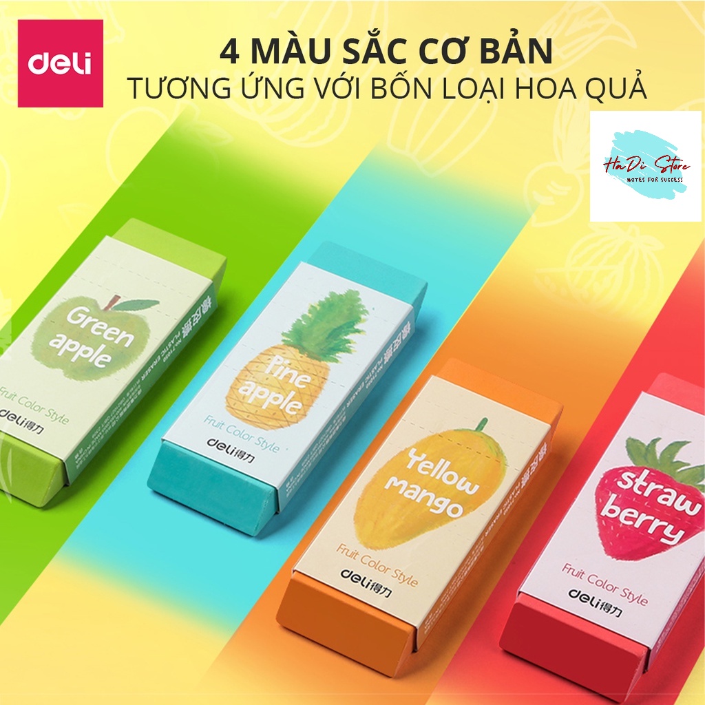 Gôm tẩy siêu to hình vẽ hoa quả dùng lâu dài DELI-71050