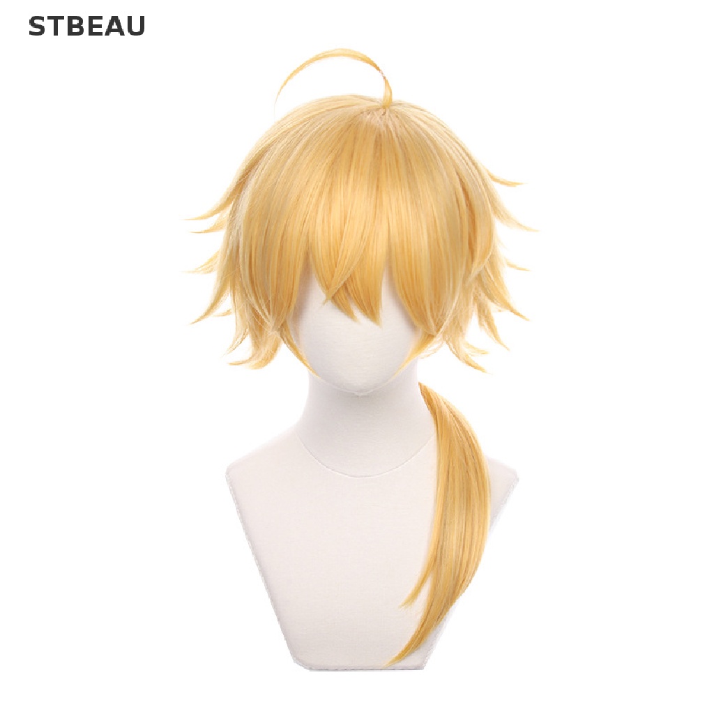 [cxSTBEAU] Genshin Impact Tohma Wig Cosplay Synthetic Short Straight Ponytail Thoma Hair  MME