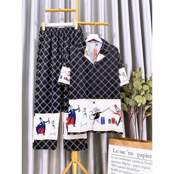 Đồ bộ Pyjama Thun 3D Tay Ngắn Quần Dài Cao Cấp