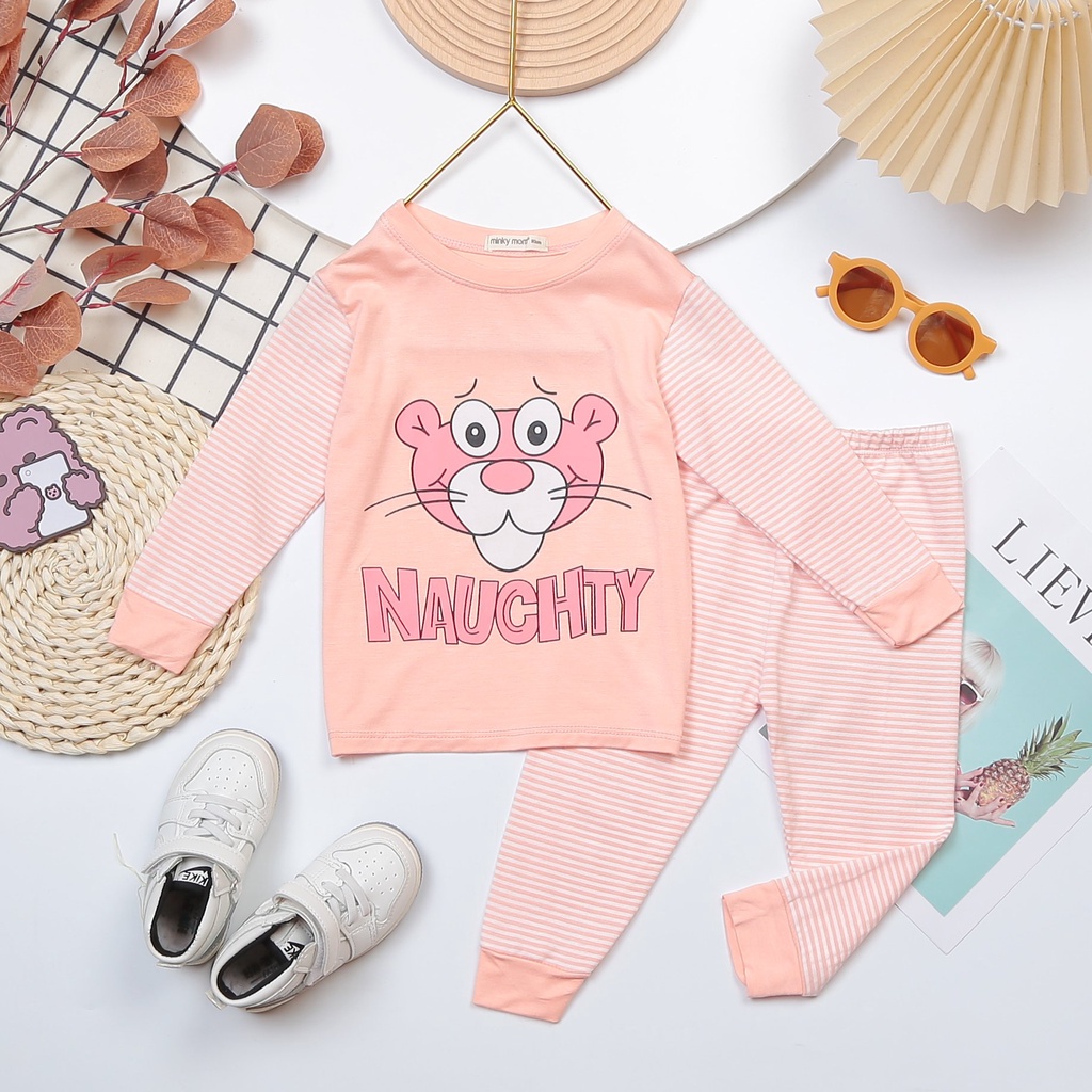 [Bé 7-27kg] Bộ Dài tay Thun Lạnh Ráp Lăng Phối Tay Sọc Dệt In Hình Mềm Mịn Mát In Hình Cho Bé Trai, Bé Gái