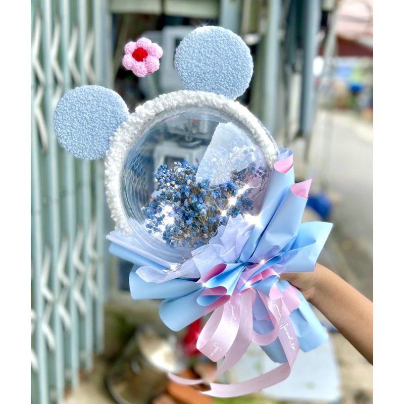 Bóng tròn meka trong suốt size 20cm, nguyên liệu làm hoa bóng Hot Trend