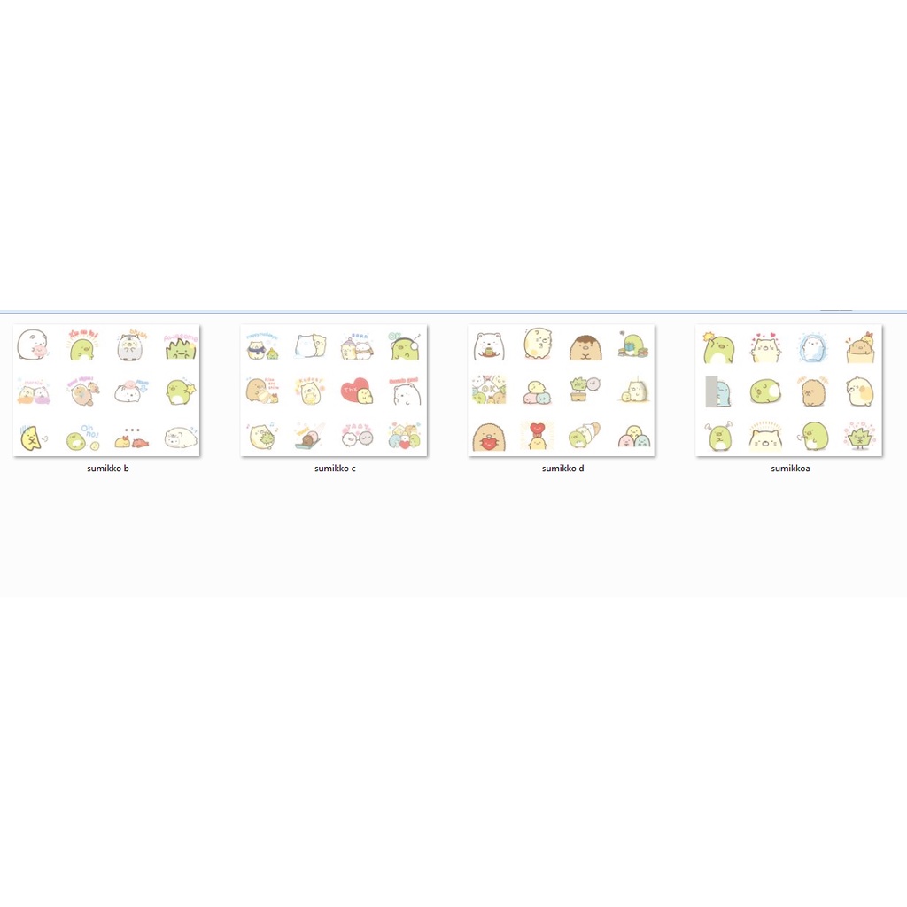 sticker sumikko A4 không bế S4A20 cute dễ thương
