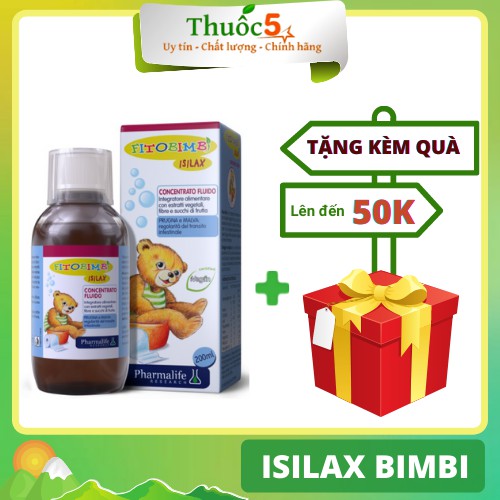 Siro Uống Fitobimbi Isilax men chất Xơ, Giúp Nhuận Tràng, Ngăn Ngừa Táo Bón Ở Trẻ Nhỏ Chai 200ml