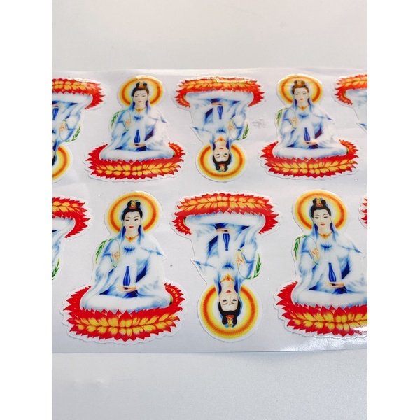 Decal tem nổi Mẹ quan âm màu dương size 9x6.5cm, dán trang trí xe máy, ô tô, mũ bảo hiểm chống thấm nước, chống bay màu
