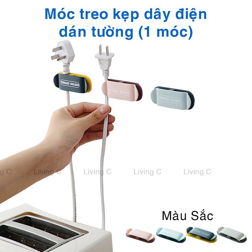 Kẹp dây điện dán tường chống rối, móc dán tường treo dây điện phích cắm điện thoại dán tường