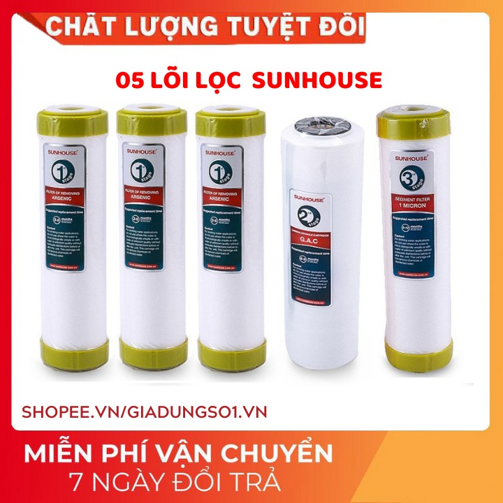 [Uy Tín Số 1] FREESHIP EXTRA LÕI LỌC NƯỚC SUNHOUSE 1 2 3 CHÍNH HÃNG - BỘ 3 LÕI LỌC NƯỚC SUNHOUSE SỐ 123