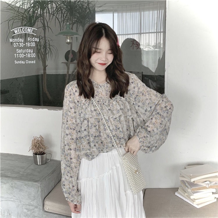 Áo Sơ Mi Chiffon Chống Nắng Họa Tiết Hoa Ngọt Ngào Phong Cách Mùa Xuân Hè Mới Dành Cho Bạn Nữ