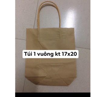 Combo 100 túi có quai loại túi 1 kt 17x21 quai giấy